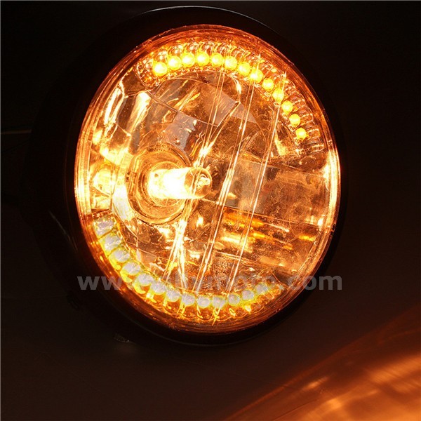 154 7Inch 12V 35W H4 Halogen Halo Lamp Blinker Running Light Led Headlight Harley@4